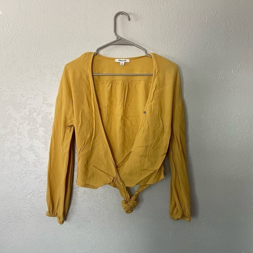 Madewell golden yellow wrap top